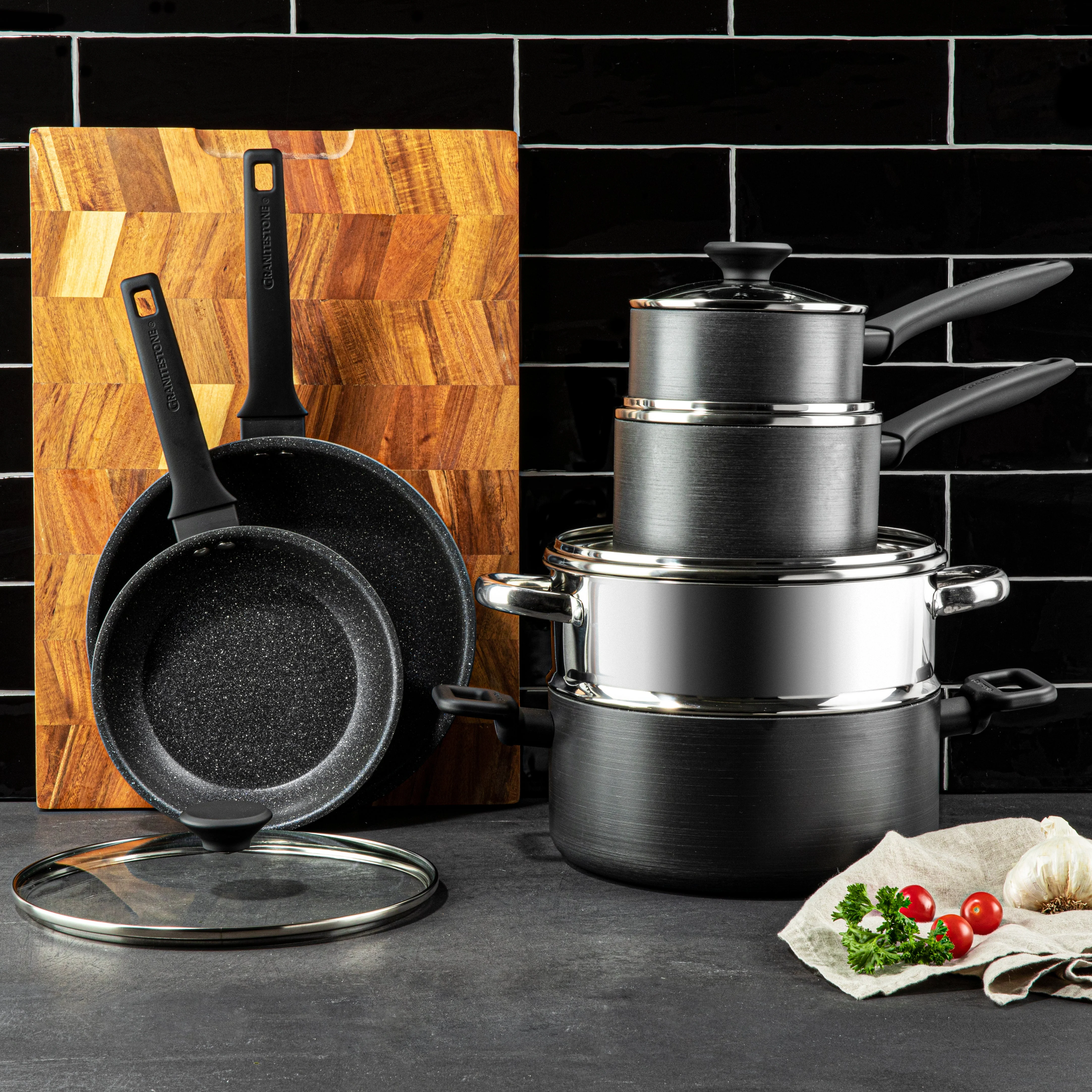 Granitestone 13-Piece Pro Premier Hard Anodized Stovetop Set with Easy Grip Handles - Image 18