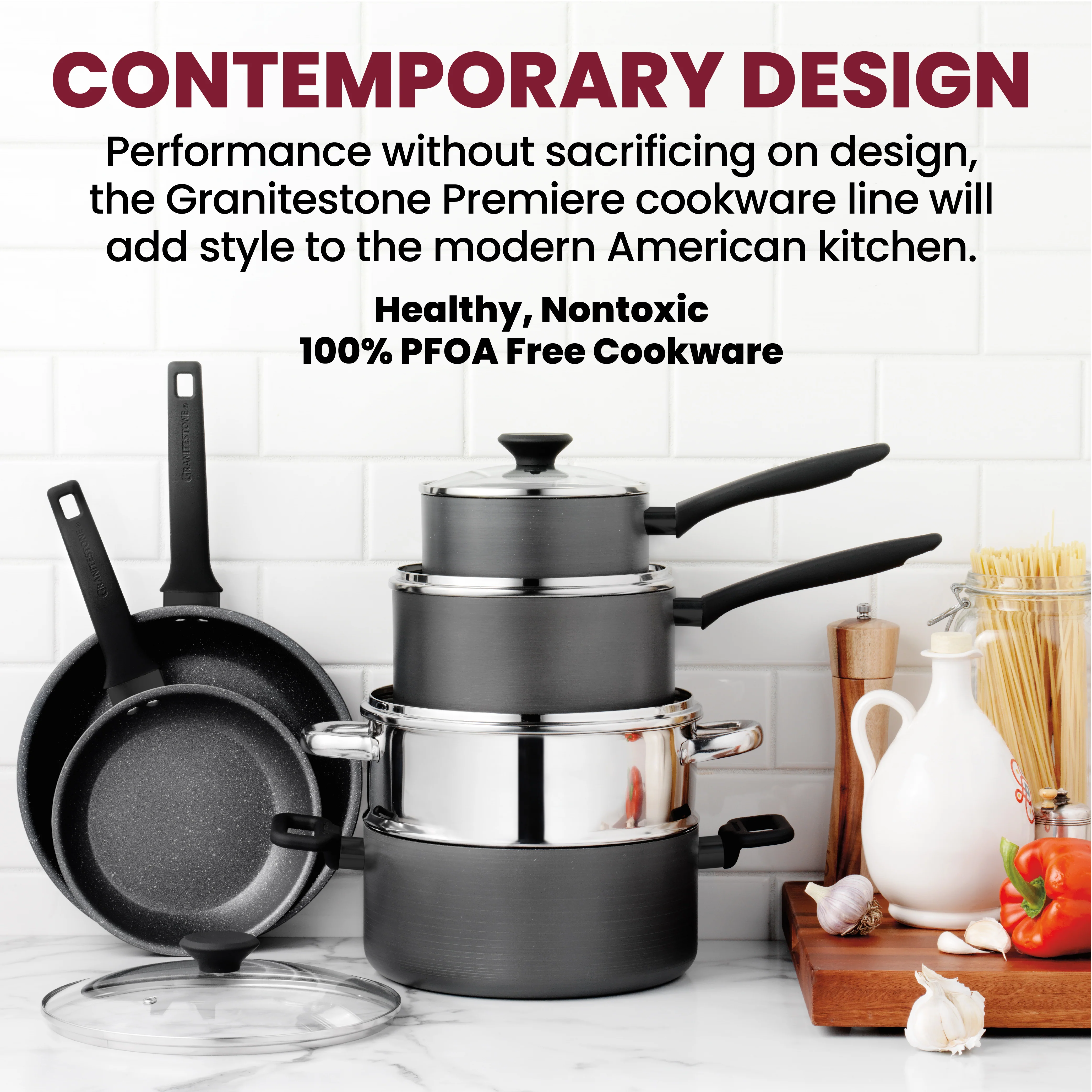 Granitestone 13-Piece Pro Premier Hard Anodized Stovetop Set with Easy Grip Handles - Image 6