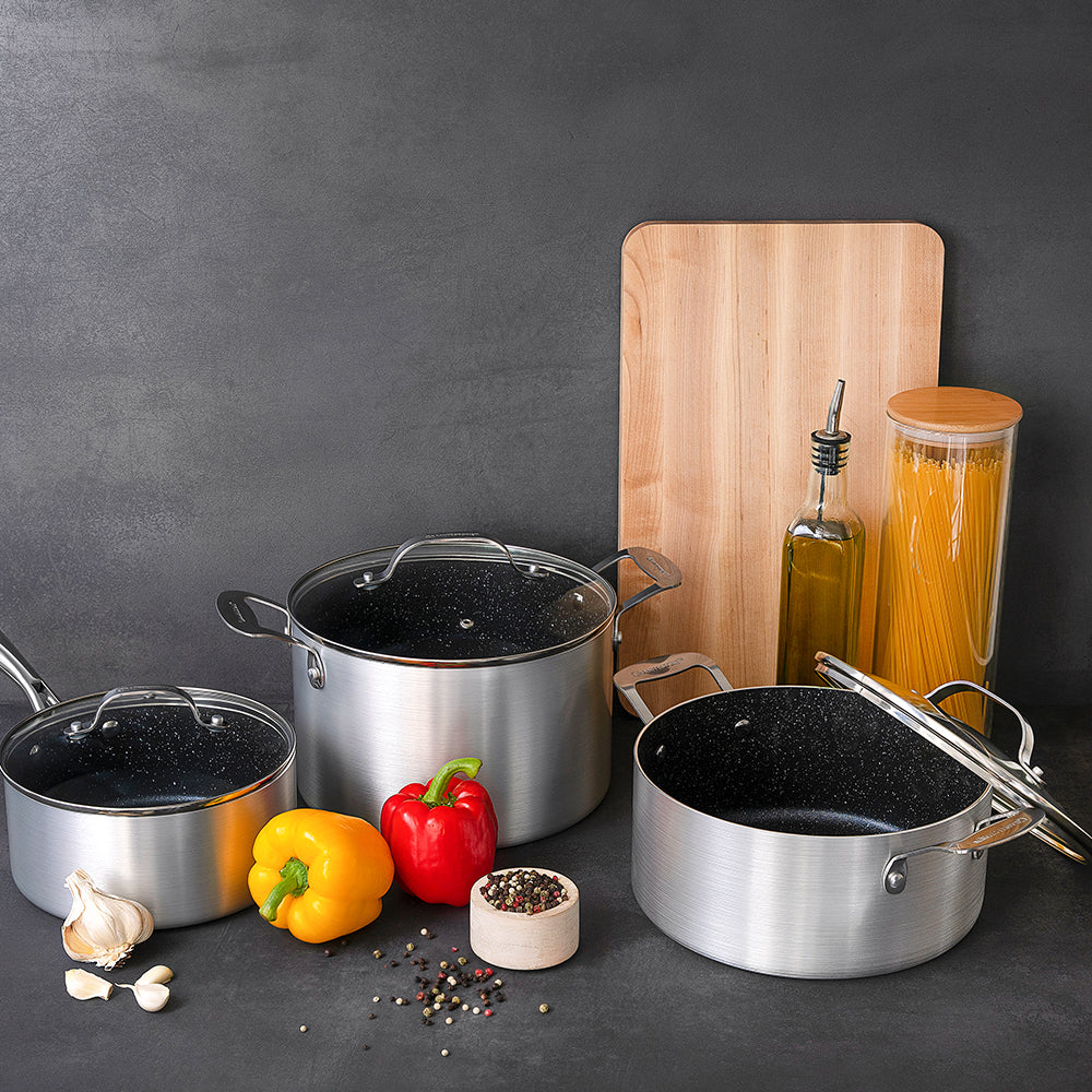Granitestone 5 Quart Aluminum Stock Pot with Lid - Image 5