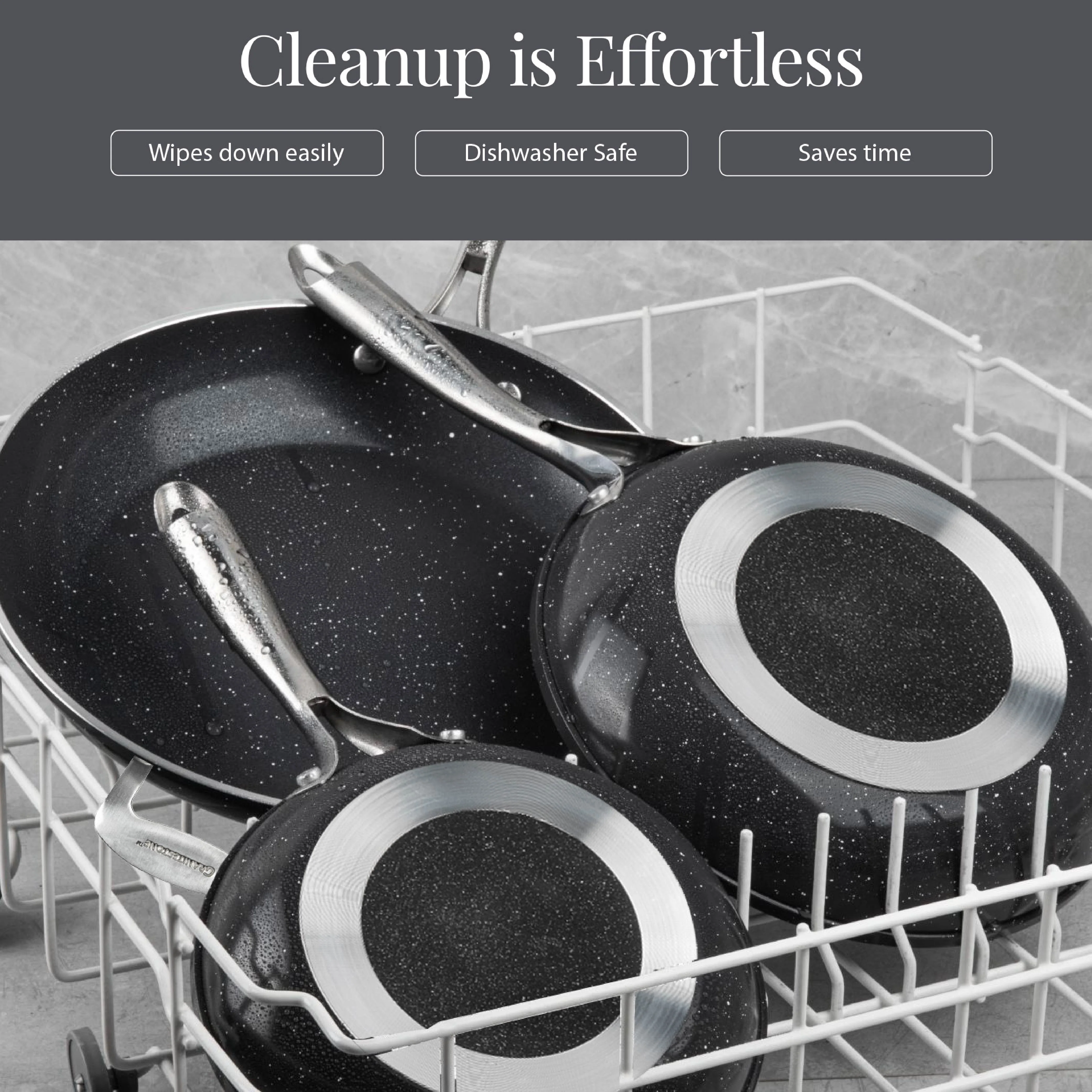 Granitestone Ceraluxe 14" Fry Pan with Lid - Image 7