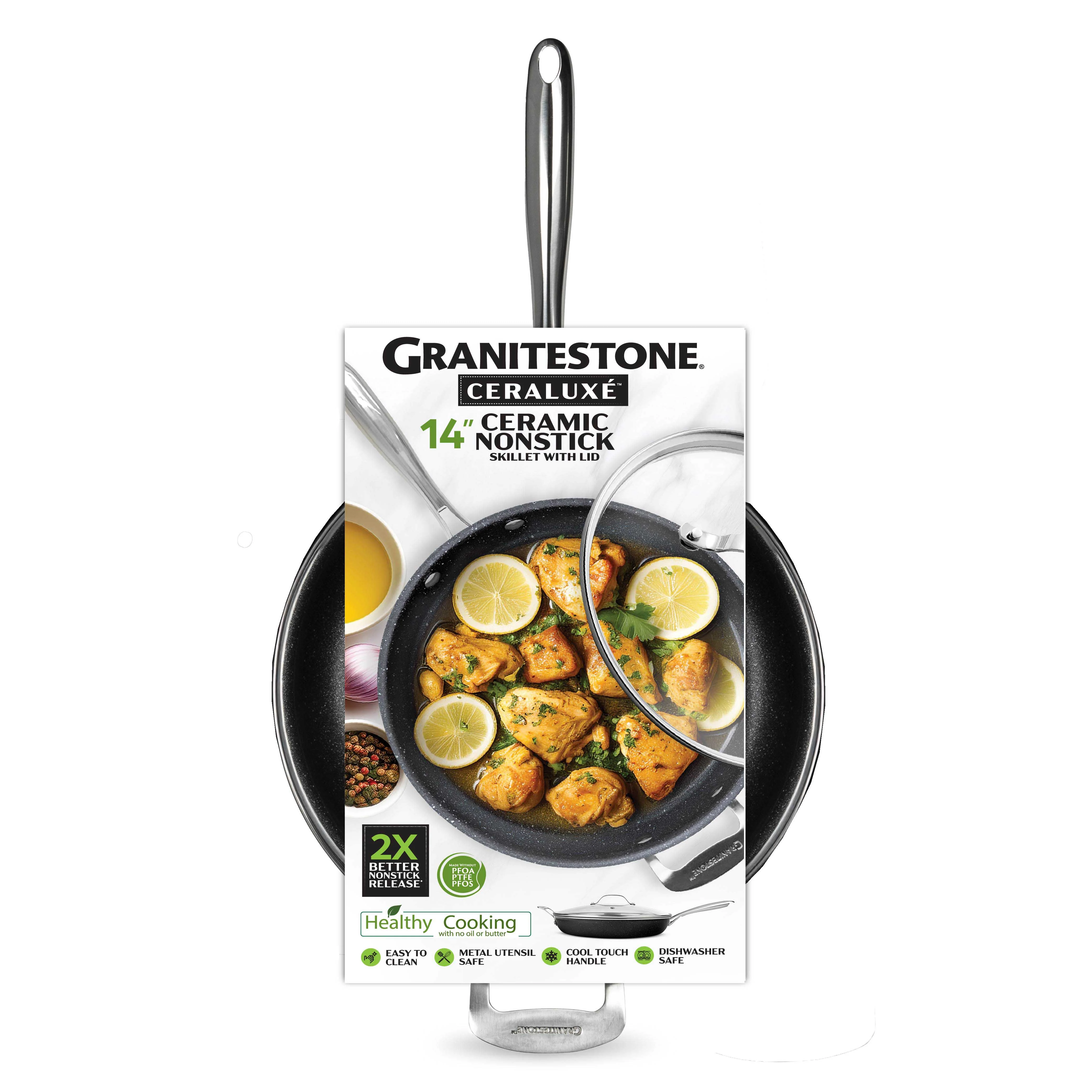 Granitestone Ceraluxe 14" Fry Pan with Lid - Image 8