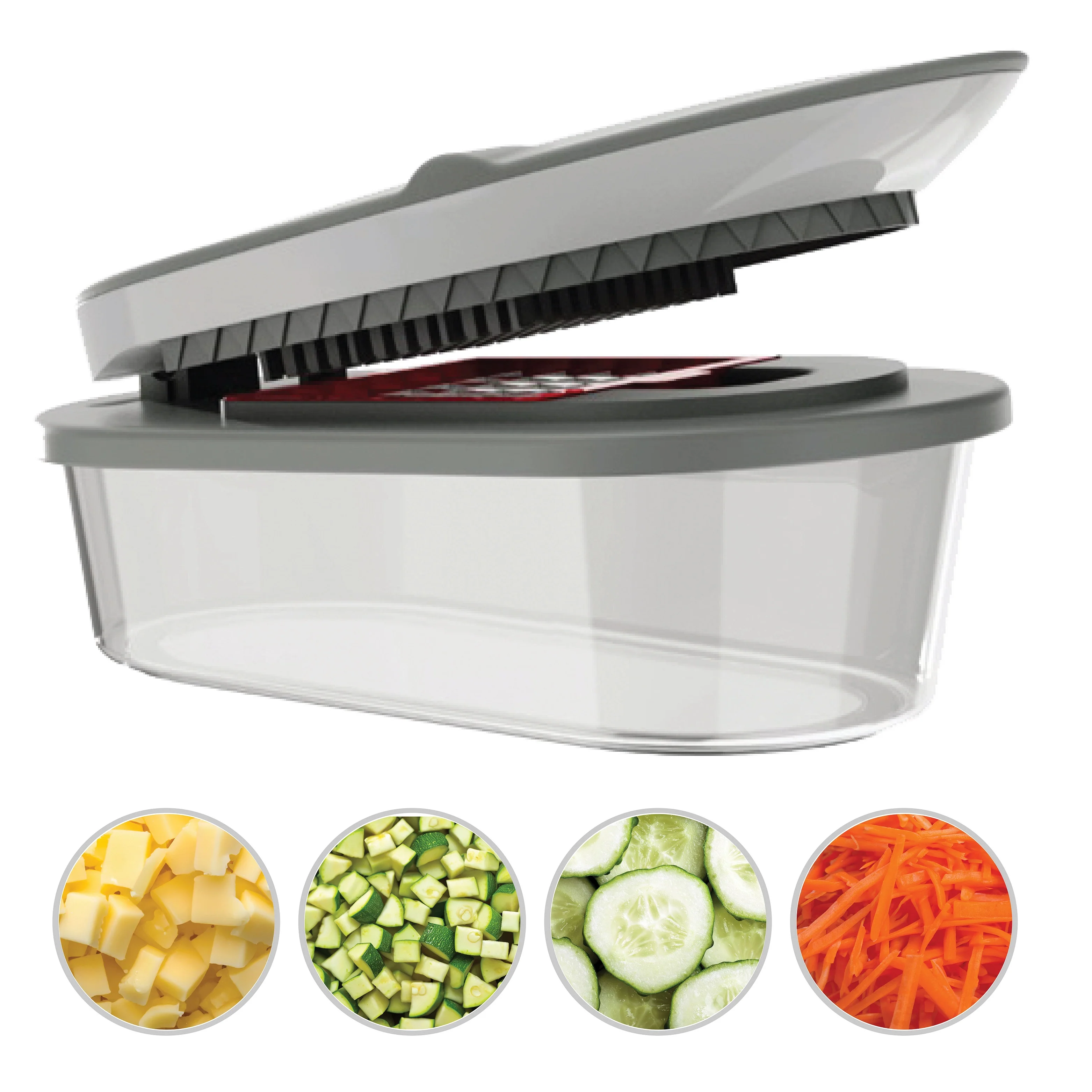 Chopzilla All-in-1 Vegetable Chopper & Mandoline Slicer with Container, 4 Blades & Scraper – Sharp Veggie Cutter, Salad Dicer & Food Chopper - Image 9