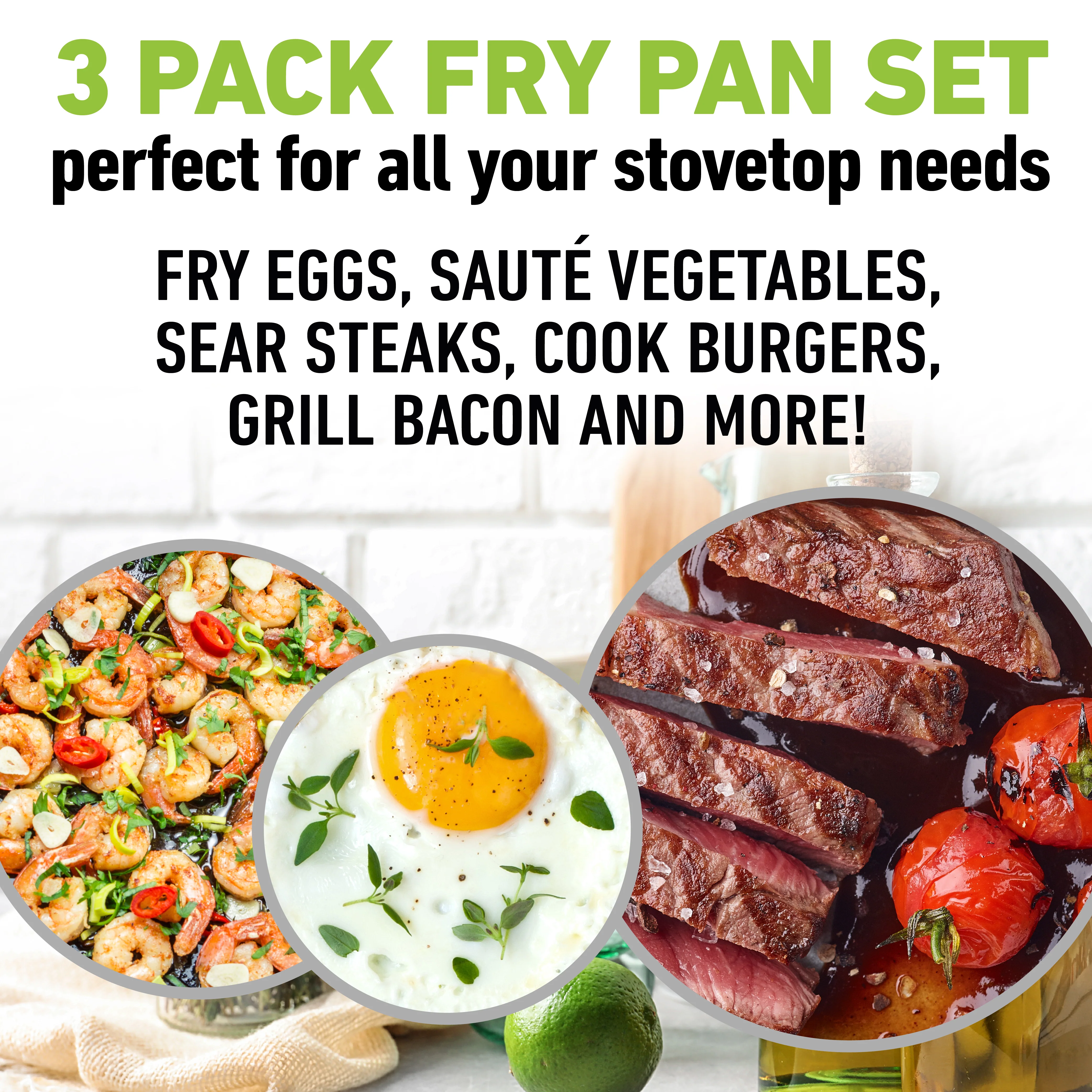 Easy Grip 3 Pack Skillet Set - Induction Capable - Image 10