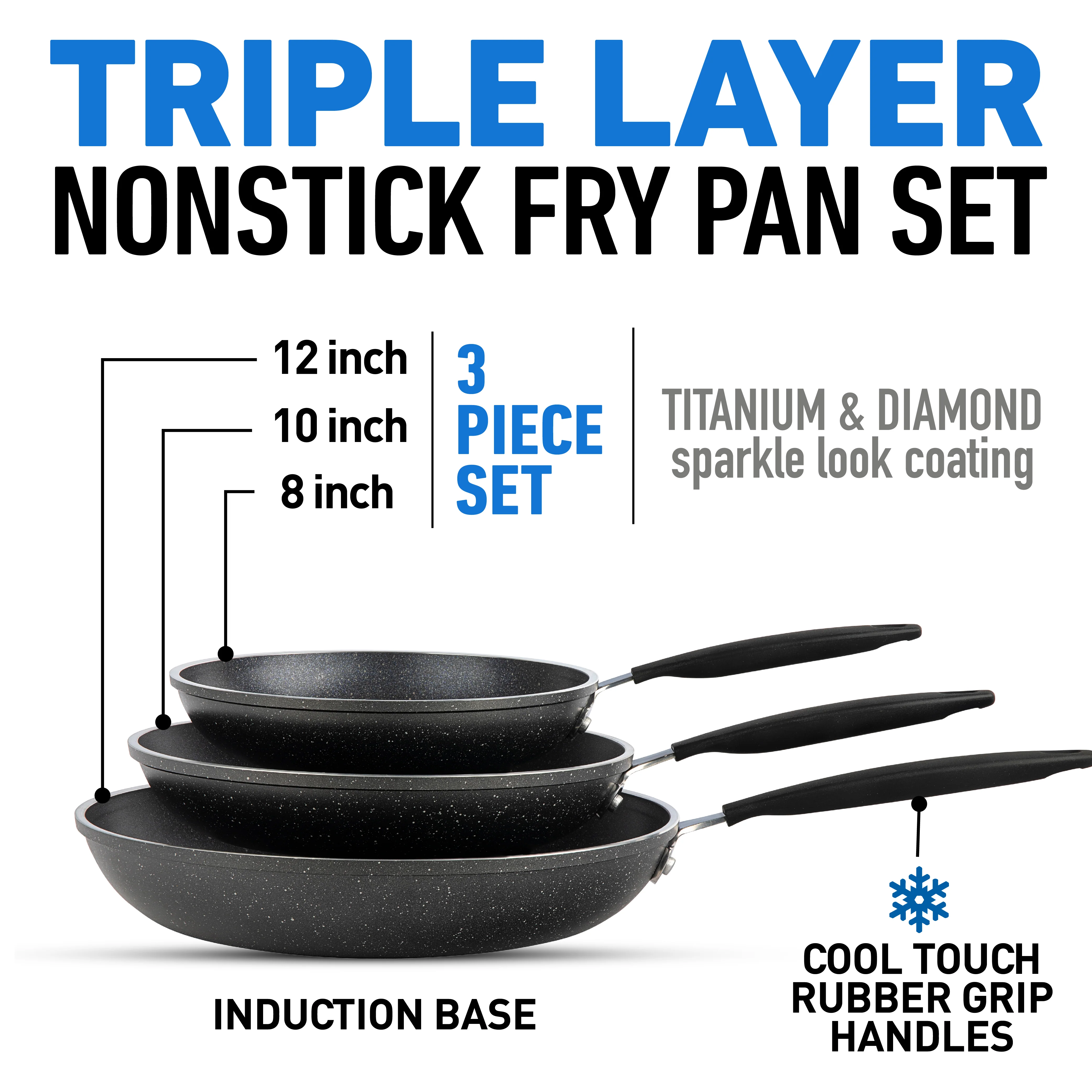 Easy Grip 3 Pack Skillet Set - Induction Capable - Image 4