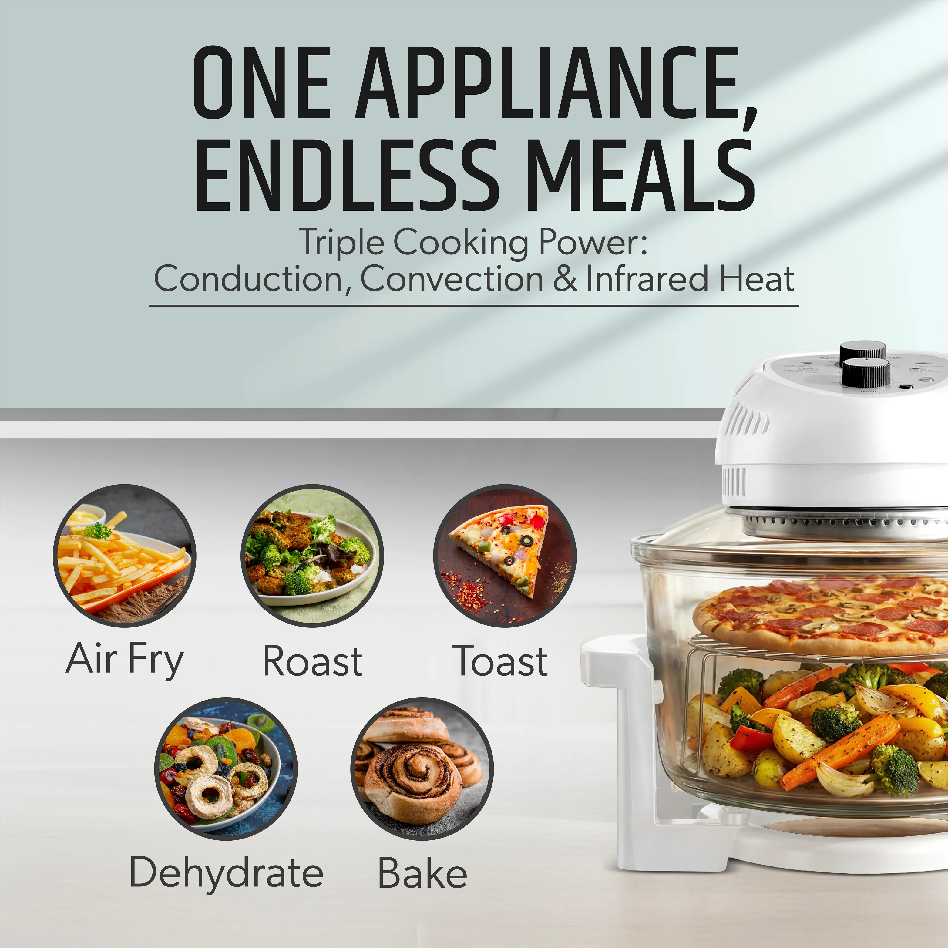 Granitestone Glass Air Fryer XL - Healthier, Crispier Cooking - 16 Quart Extra Large Oil-Less Convection Oven - Image 14