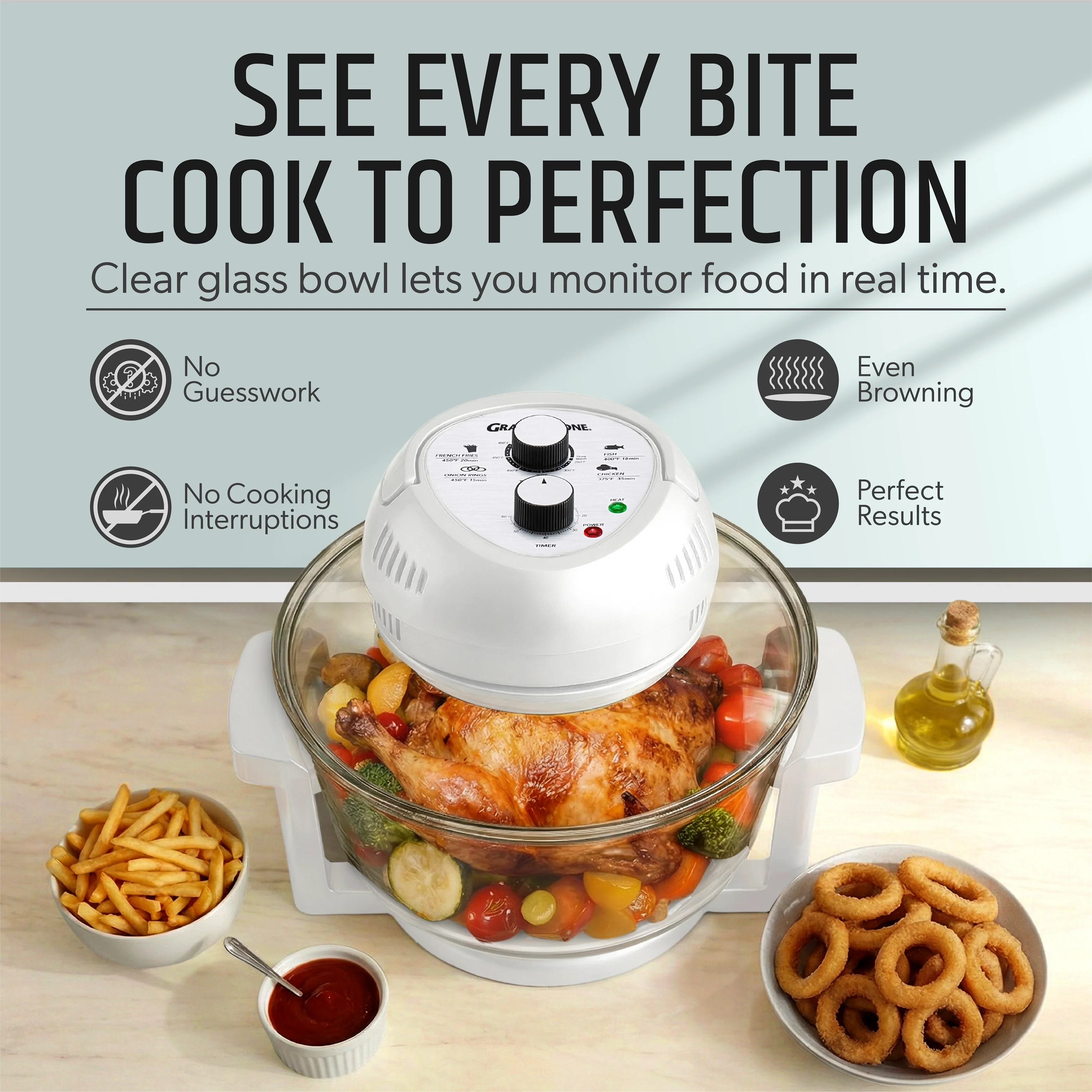 Granitestone Glass Air Fryer XL - Healthier, Crispier Cooking - 16 Quart Extra Large Oil-Less Convection Oven - Image 15