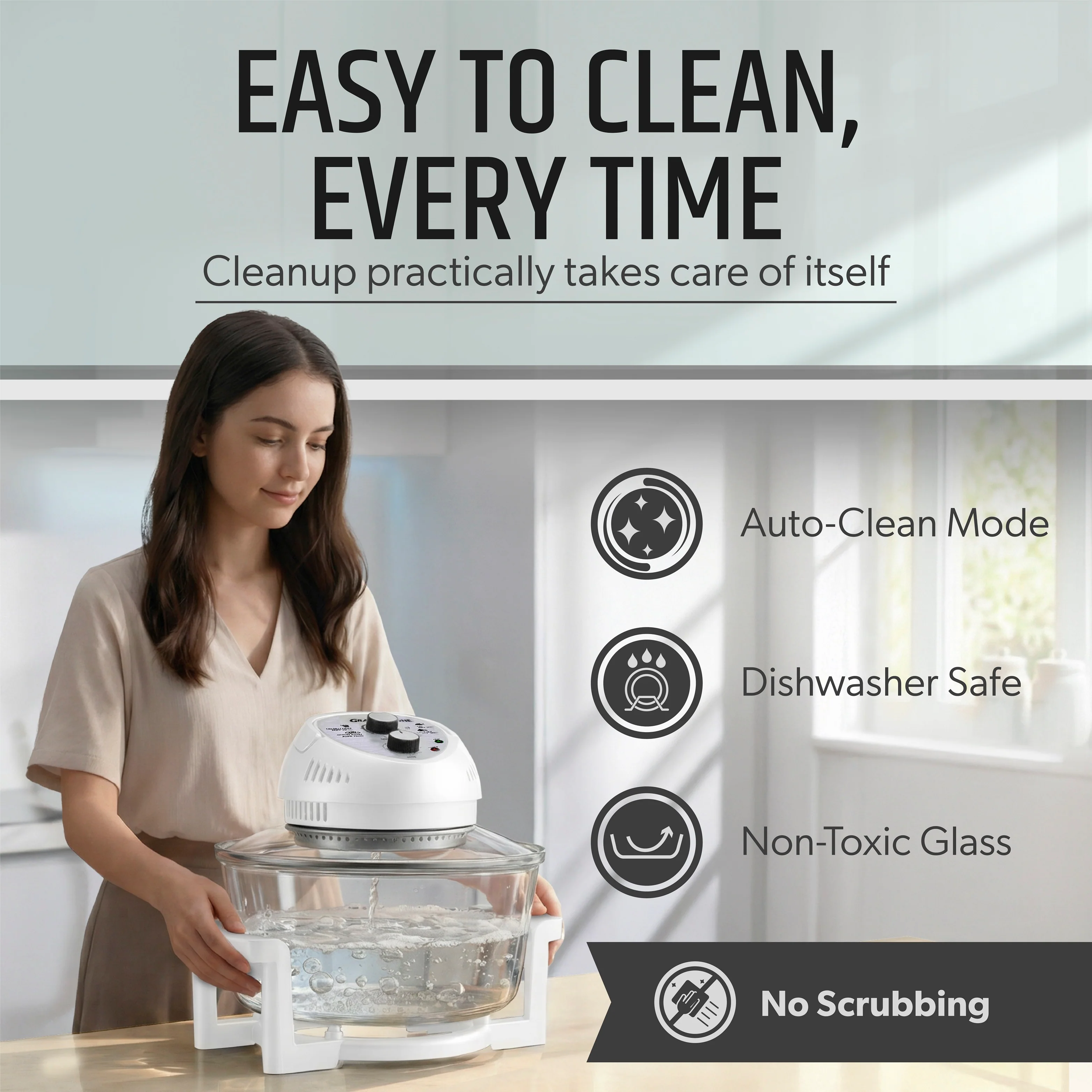 Granitestone Glass Air Fryer XL - Healthier, Crispier Cooking - 16 Quart Extra Large Oil-Less Convection Oven - Image 17