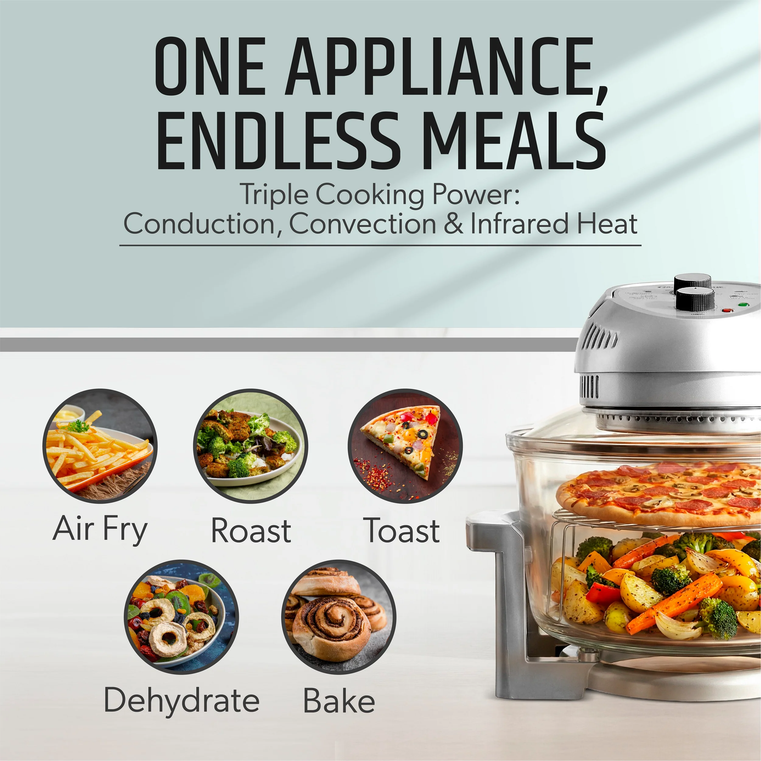 Granitestone Glass Air Fryer XL - Healthier, Crispier Cooking - 16 Quart Extra Large Oil-Less Convection Oven - Image 23