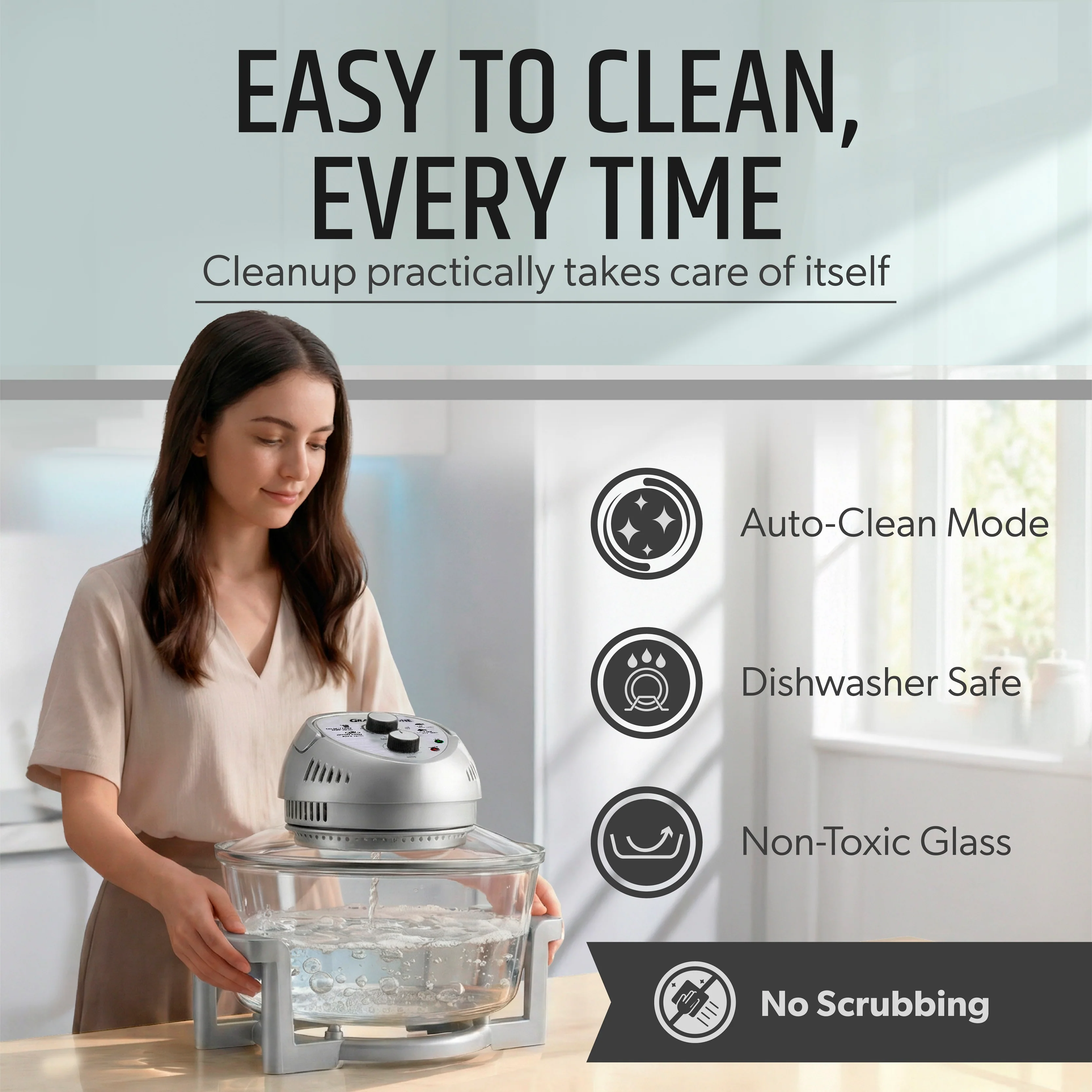 Granitestone Glass Air Fryer XL - Healthier, Crispier Cooking - 16 Quart Extra Large Oil-Less Convection Oven - Image 26