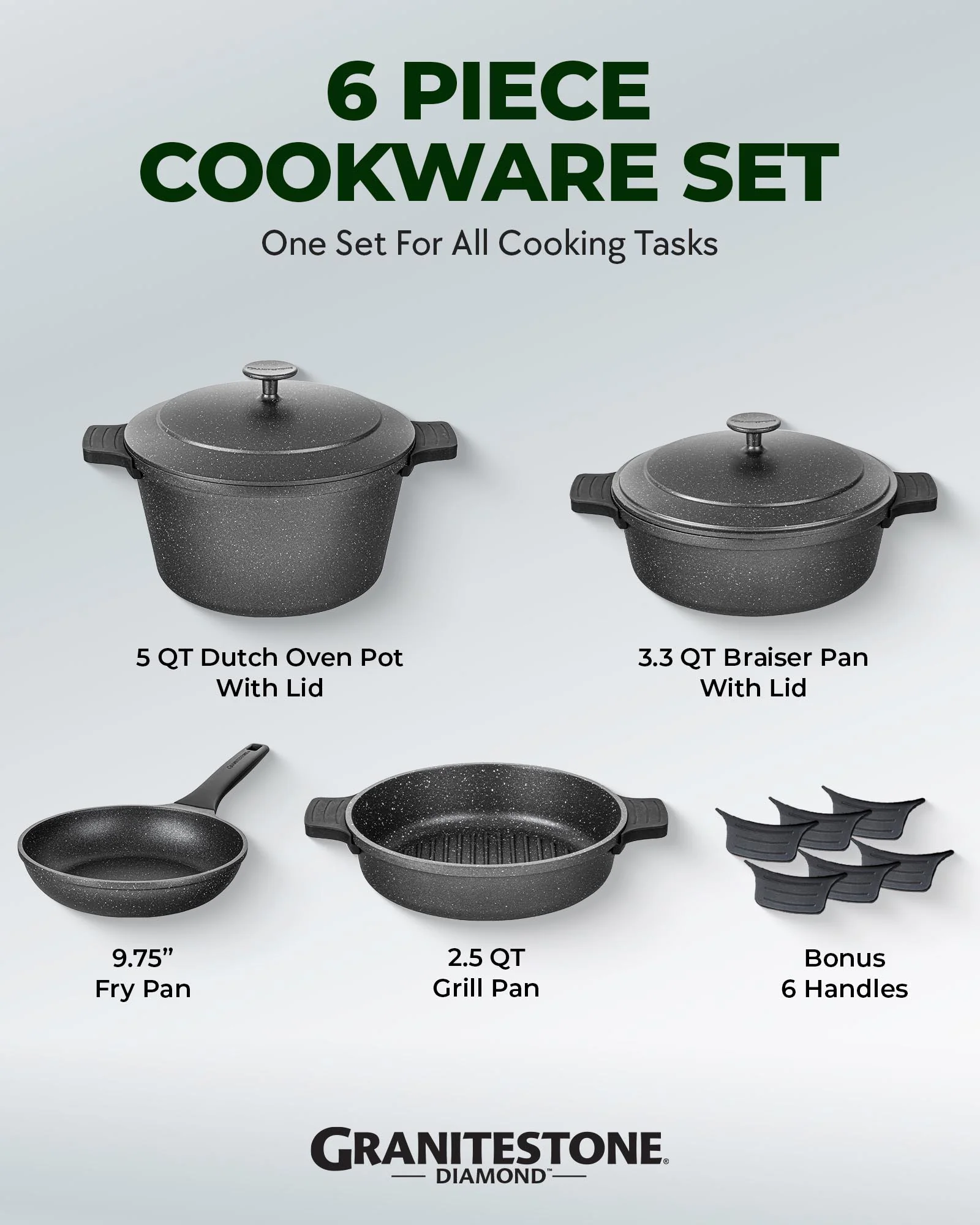 Granitestone 6-Piece Nesting Cookware Set - Image 3