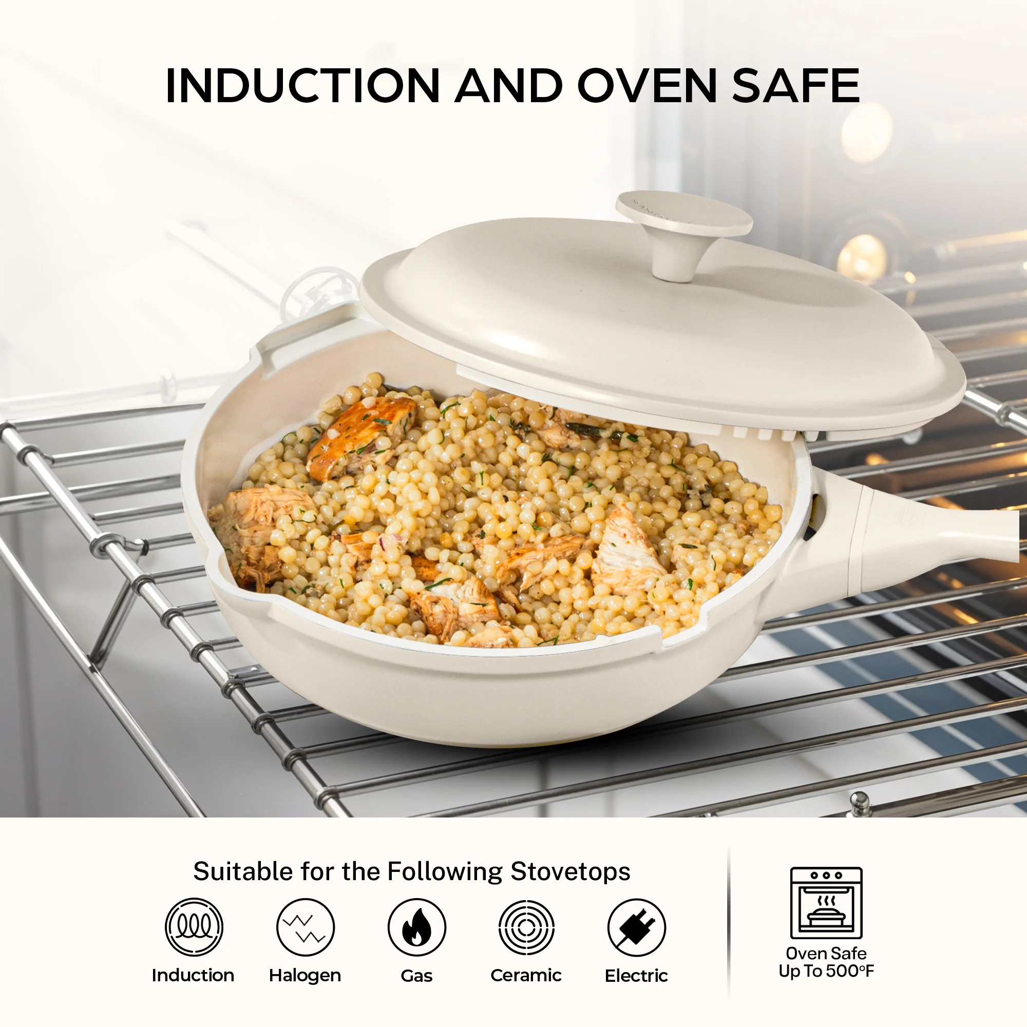 Granitestone 8" Zuka Pan – 4-Piece Multi-Functional Everyday Pan Set with Lid, & Nylon Spoon - Image 5
