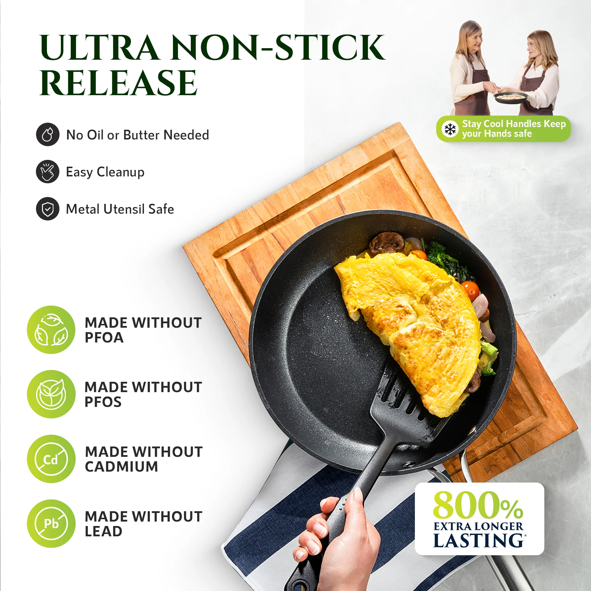 Granitestone ArmorMax Induction Hard Anodized 12'' Fry Pan - Image 4