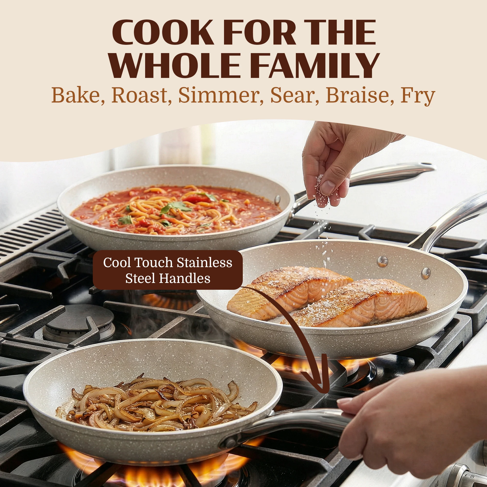 Granitestone Ceraluxe 3 Piece Skillet Set - Image 3