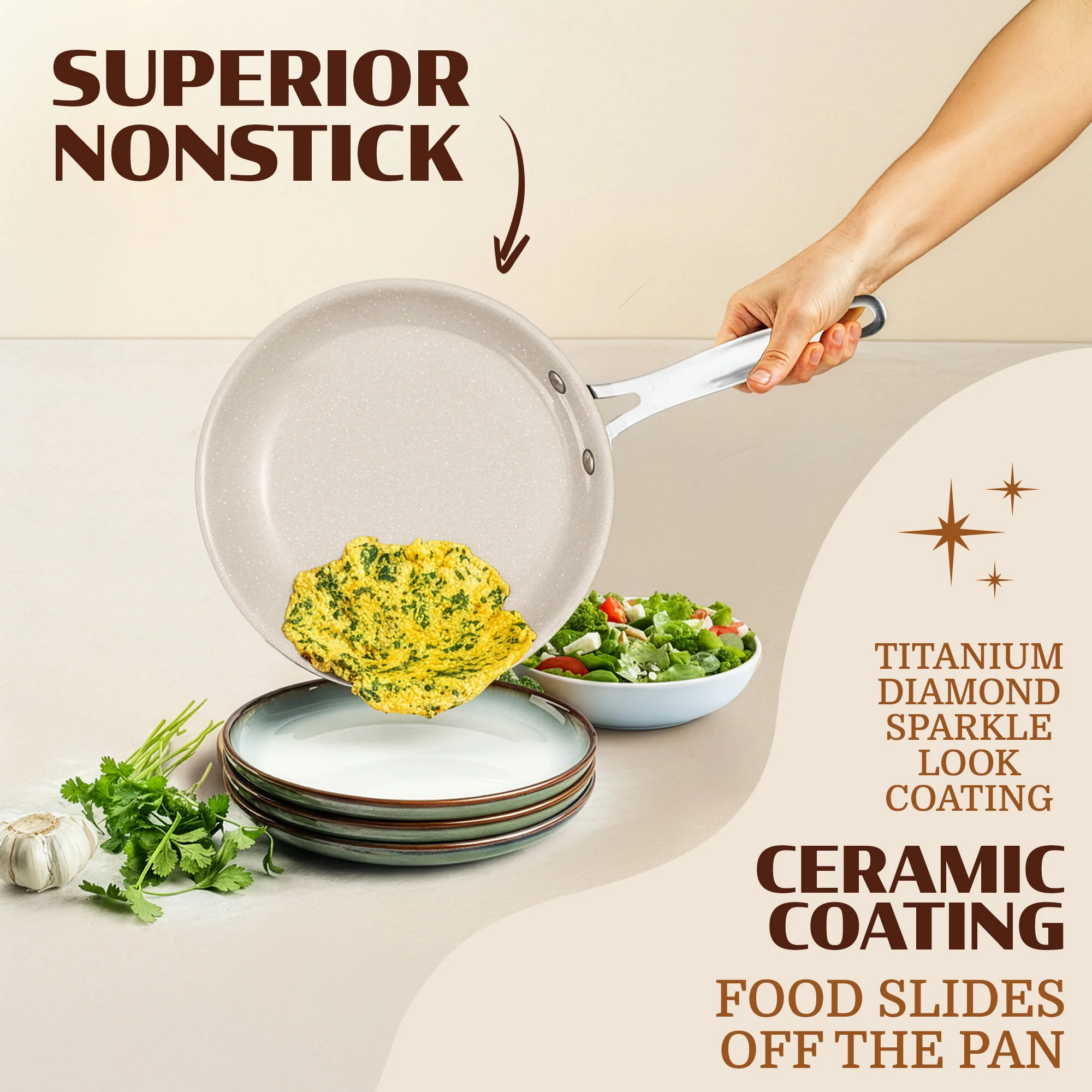 Granitestone Ceraluxe 3 Piece Skillet Set - Image 4