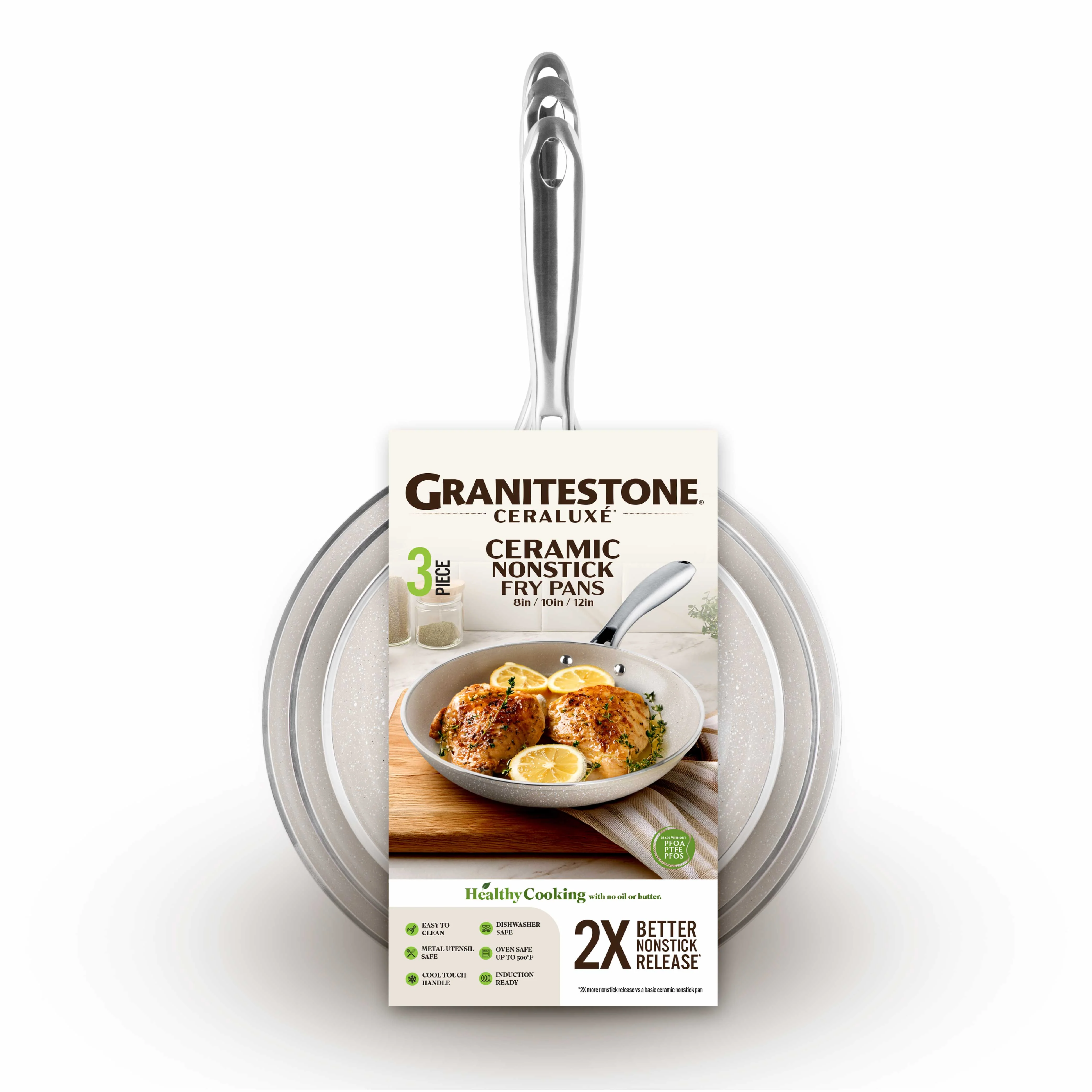 Granitestone Ceraluxe 3 Piece Skillet Set - Image 9