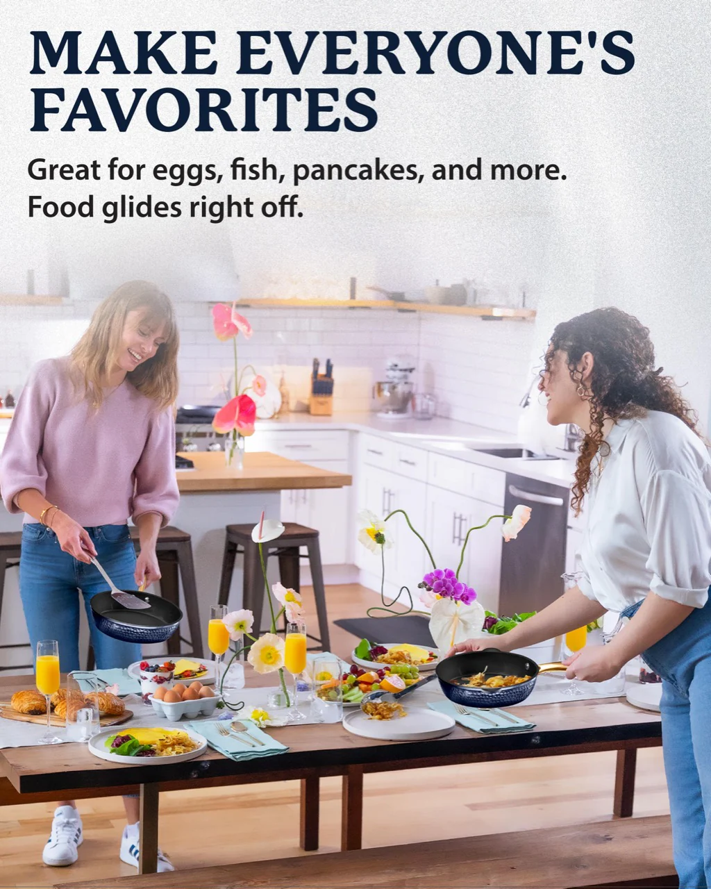 Granitestone Charleston Collection - Hammered Cookware - Sauté Pan, Available in Navy, Black, and White - Image 10
