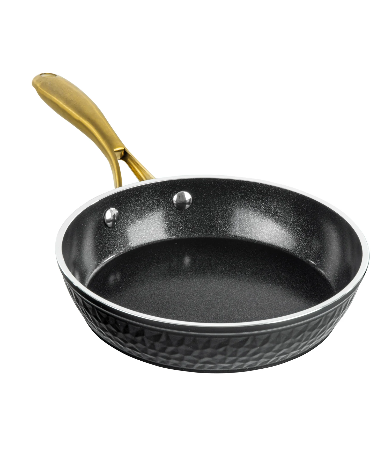 Granitestone Charleston Collection - Hammered Cookware - Frying Pan, Available in Navy, Black, and White - Image 6