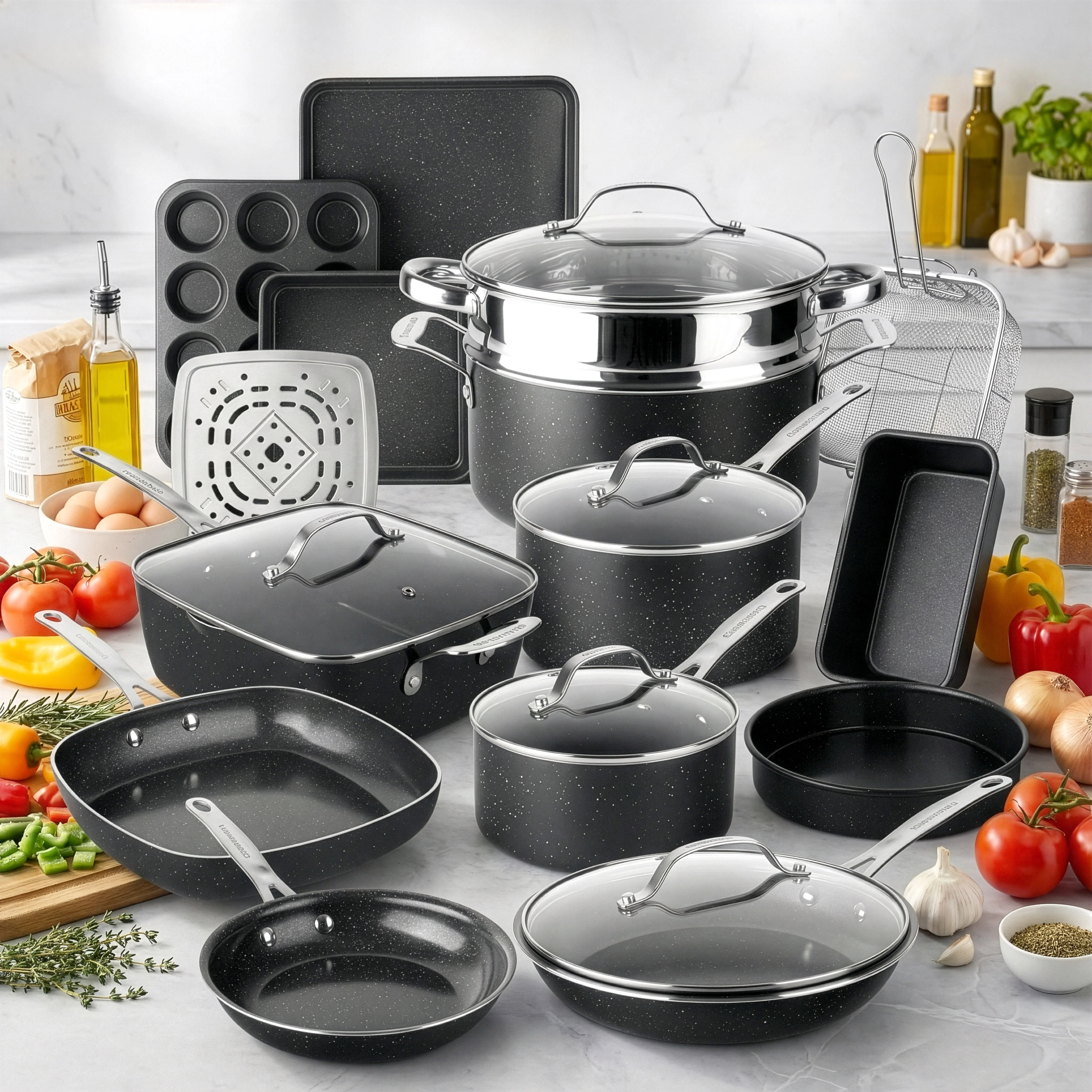 Granitestone Desert Collection 20 Piece Set with Utensils & Protectors - Image 13