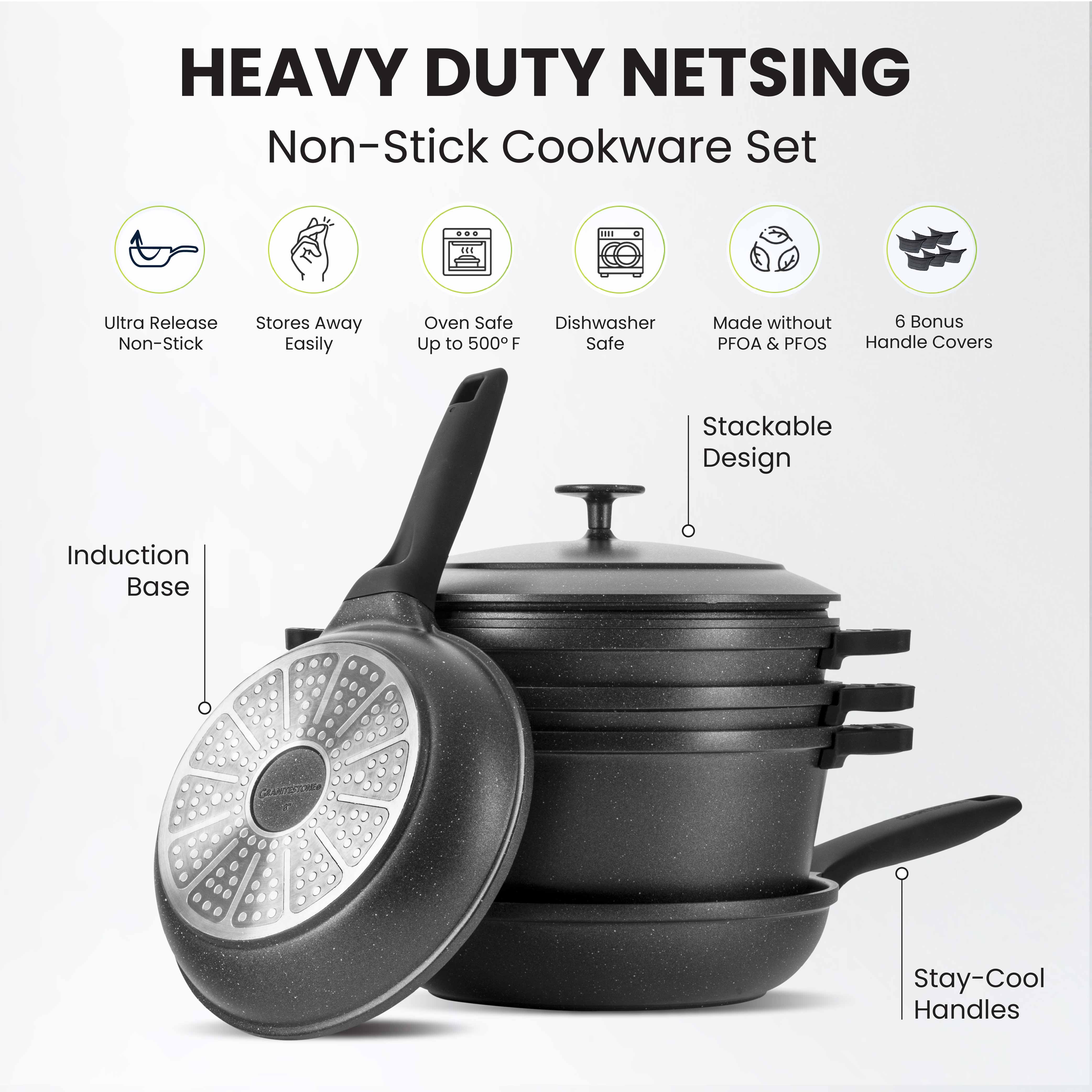 Granitestone 8-Piece Nesting Cookware Set - Image 10
