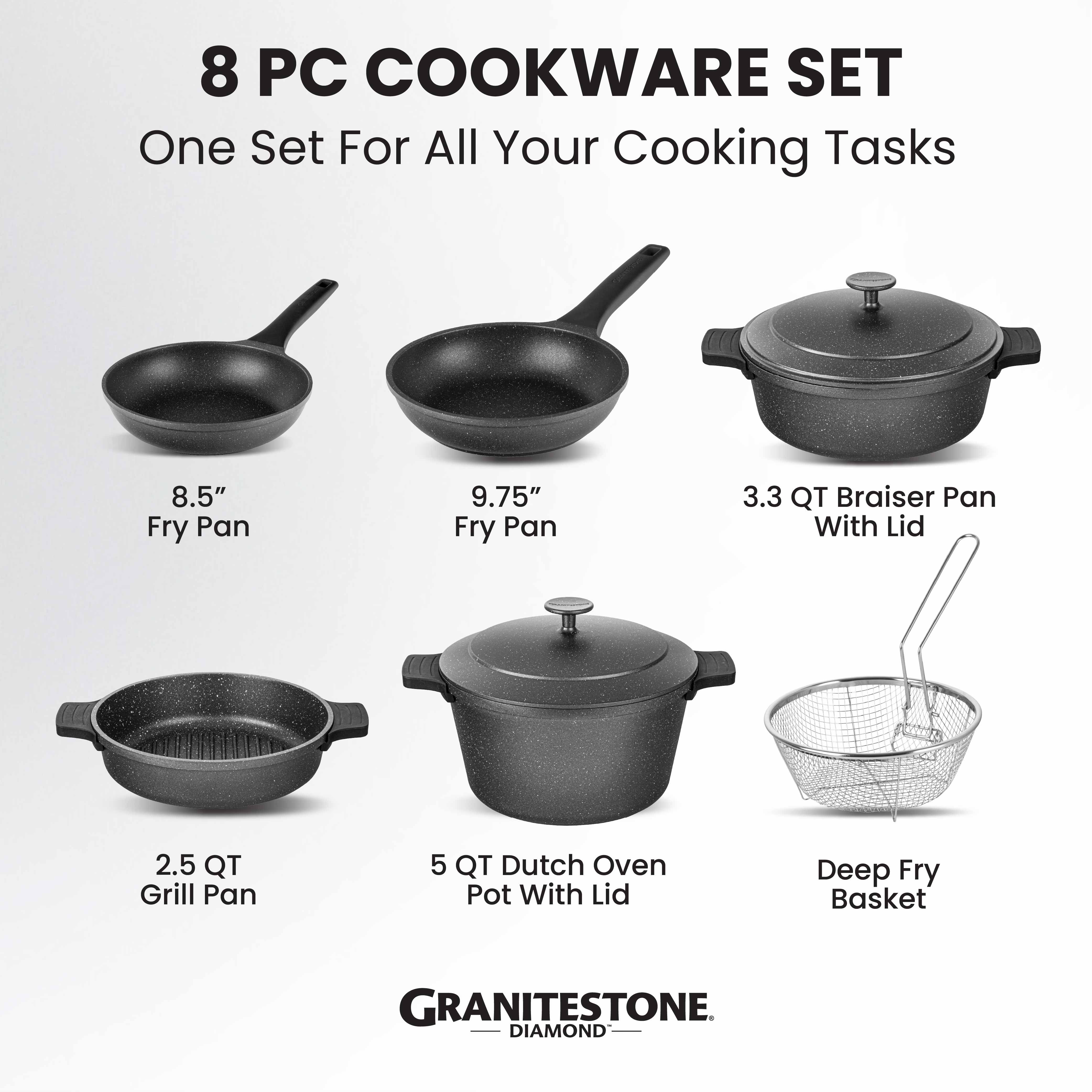 Granitestone 8-Piece Nesting Cookware Set - Image 11