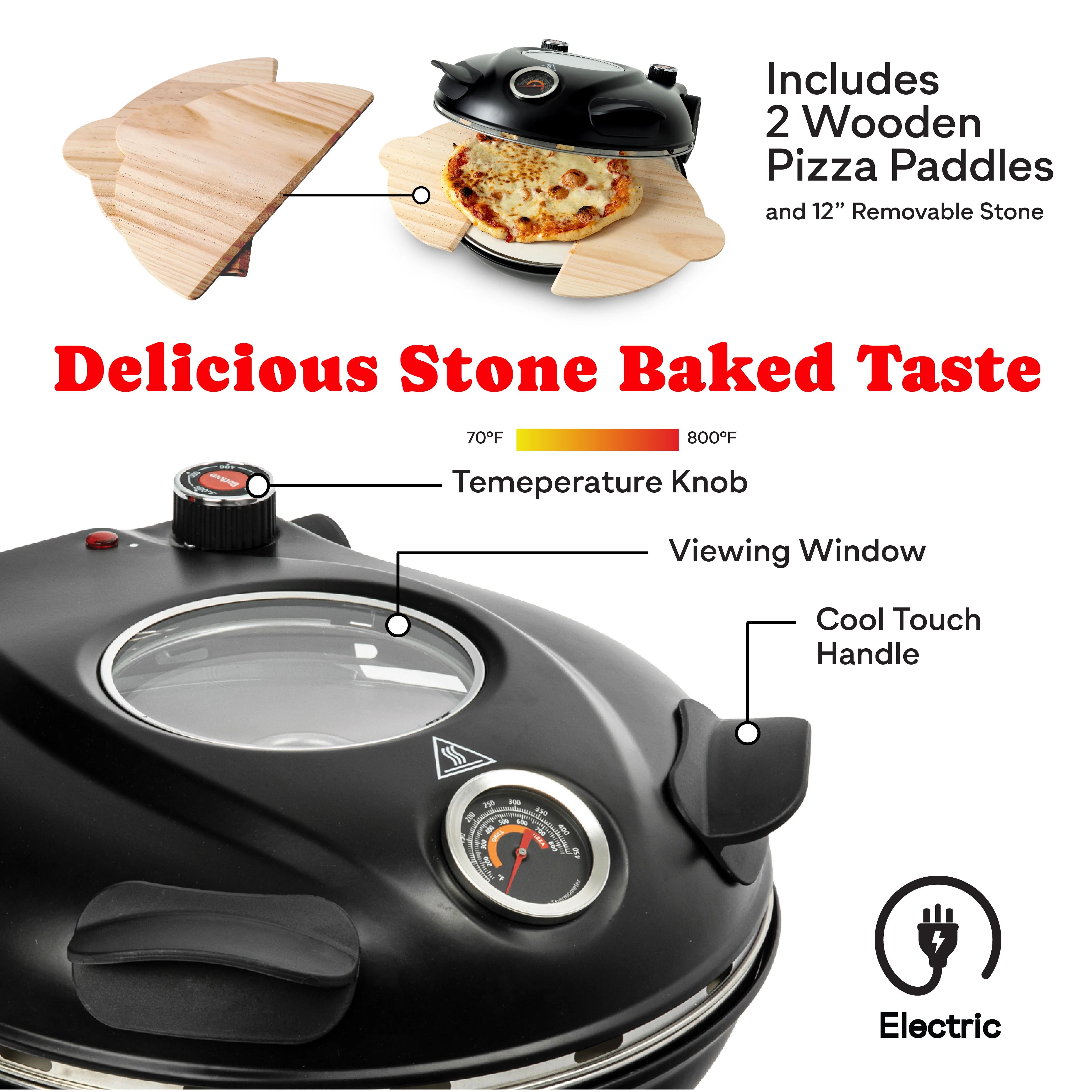 Granitestone Piezano Countertop Pizza Oven with Carrying Case - Image 4