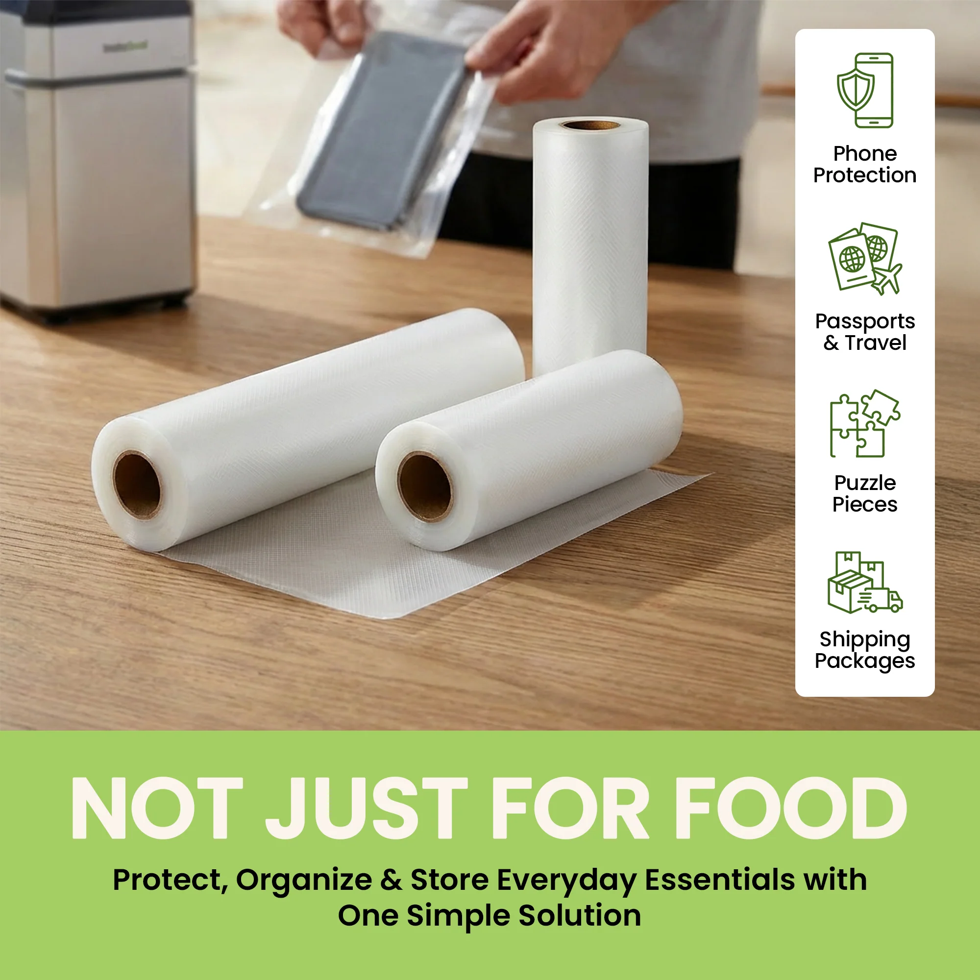 InstaSeal Vacuum Sealing Bags – Replacement Rolls & Pre-Cut Bags for Food Storage - Image 10
