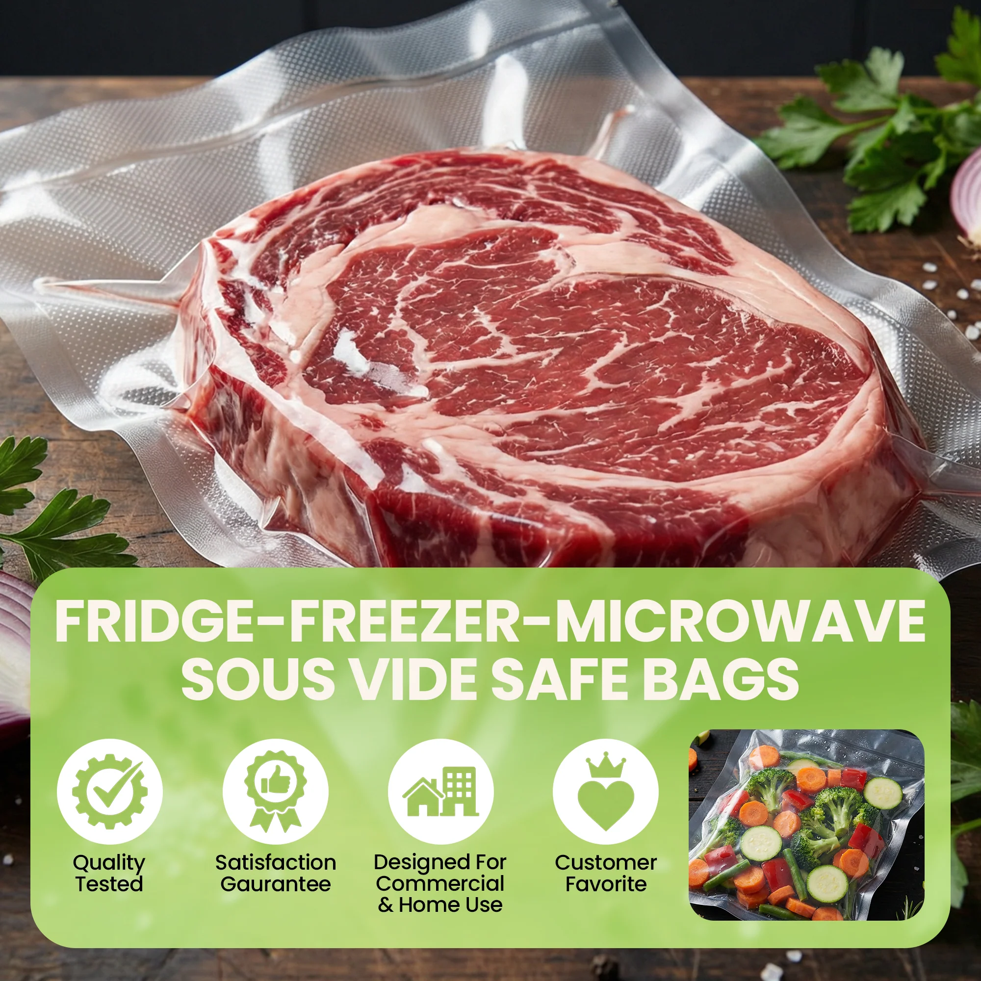 InstaSeal Vacuum Sealing Bags – Replacement Rolls & Pre-Cut Bags for Food Storage - Image 4