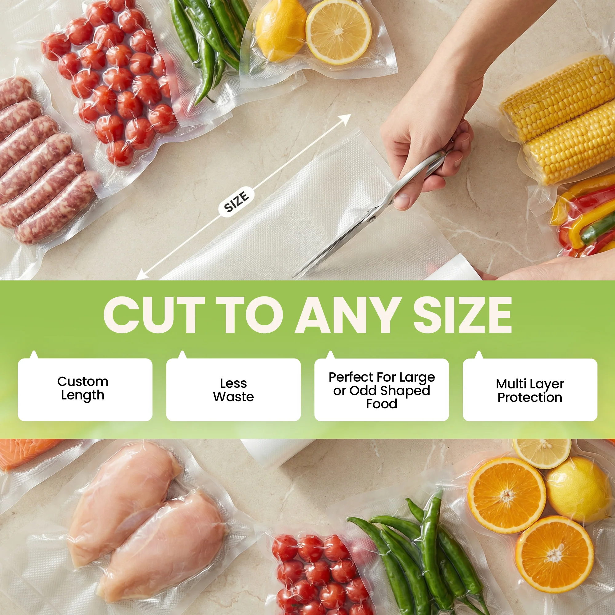InstaSeal Vacuum Sealing Bags – Replacement Rolls & Pre-Cut Bags for Food Storage - Image 5