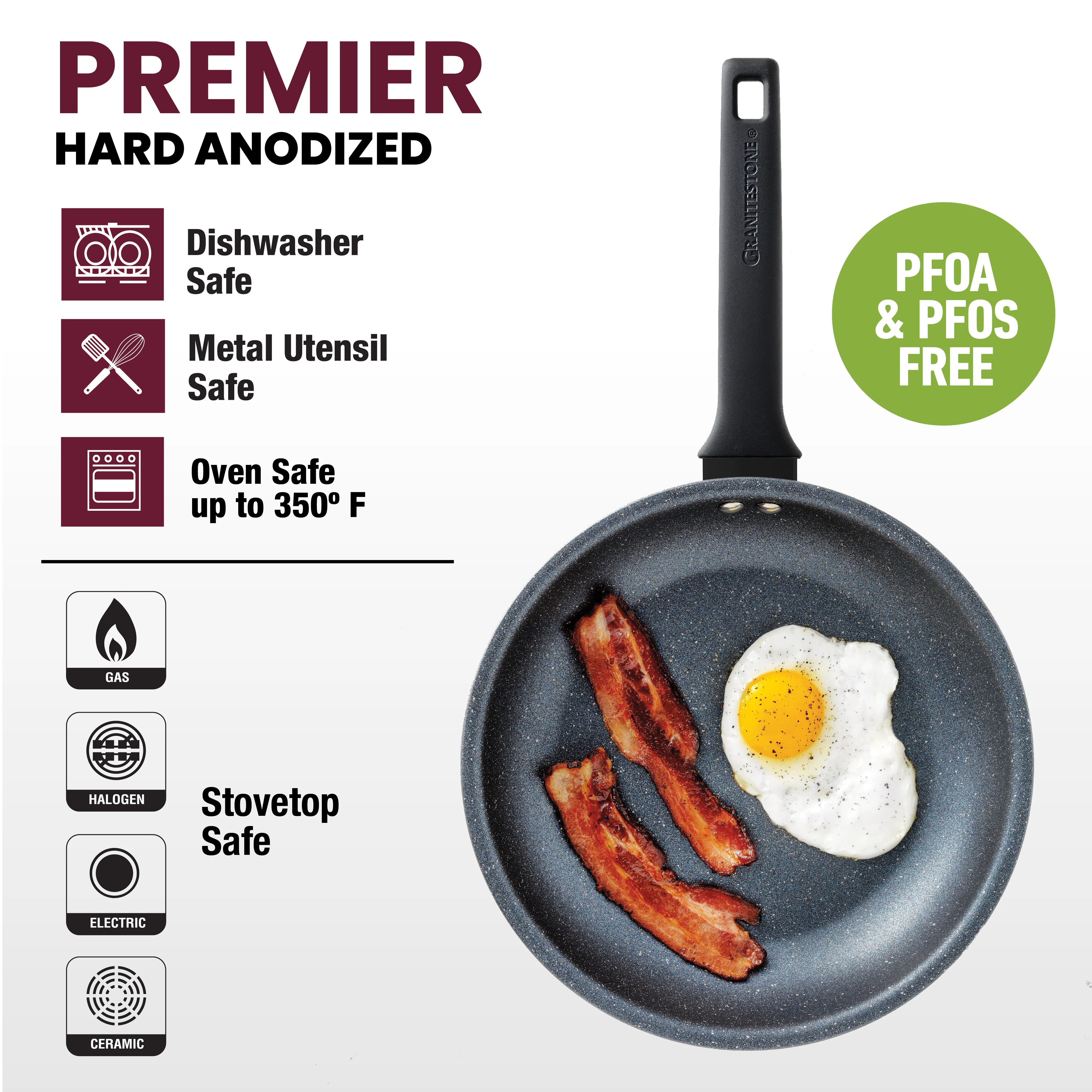 Granitestone 10-Piece Pro Premiere Hard Anodized Stovetop Set with Easy Grip Handles - Image 8