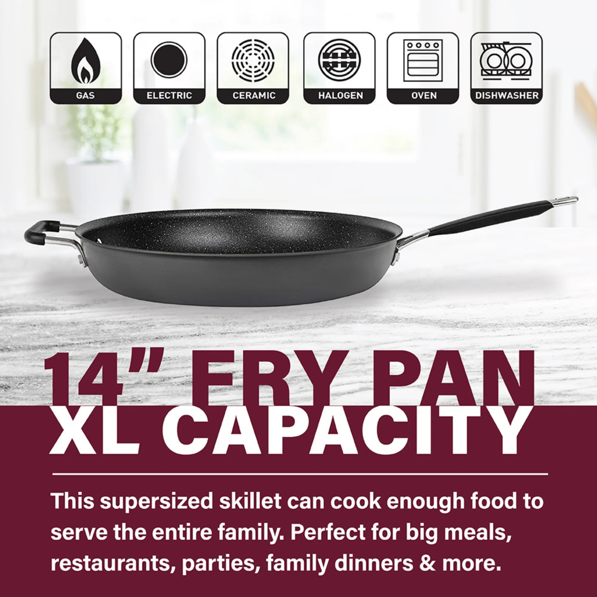 Granitestone - The Family Pan - 14" Extra Large Skillet - Image 13